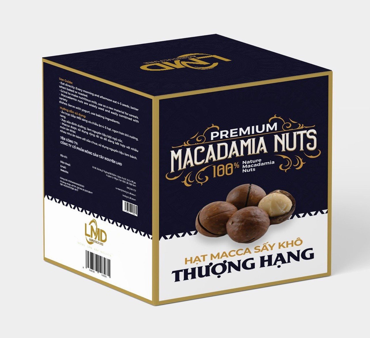 Hạt Macca tách nứt – Size Đại (25-27mm), hũ PET + Hộp 250gr